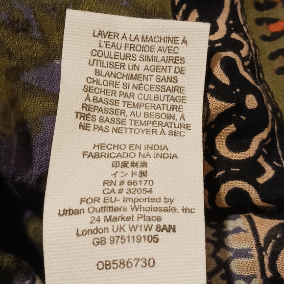 Free People Hold On Tight Gause Hooded Top SzXS Green/Black Oversized - Picture 10 of 13